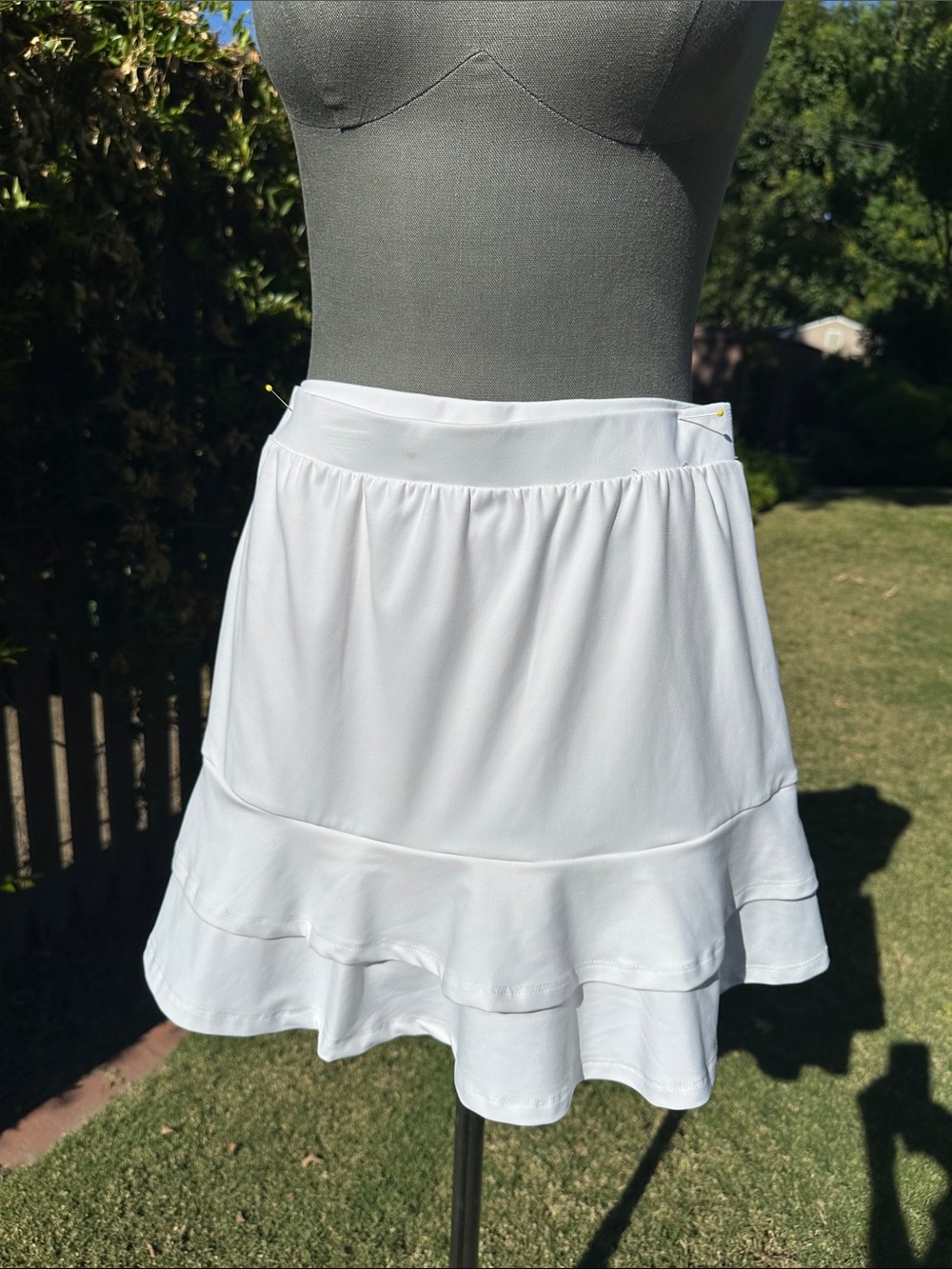 White Ruffled Tennis Skirt for Women